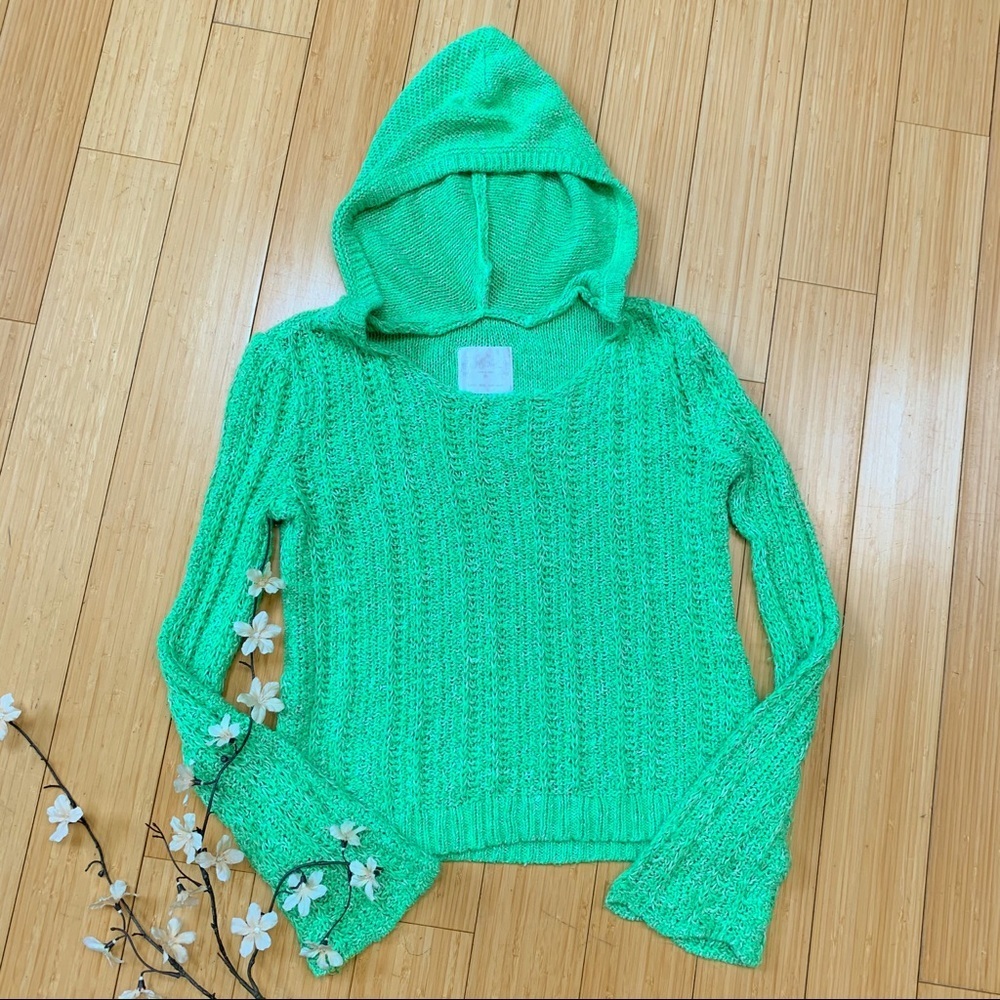 Justice Soft Green Hooded Sweater, 14.